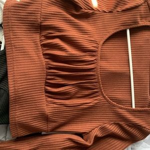 Brown cropped long sleeve